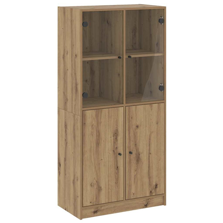 skab med låger 68x37x142 cm konstrueret træ kunsteg