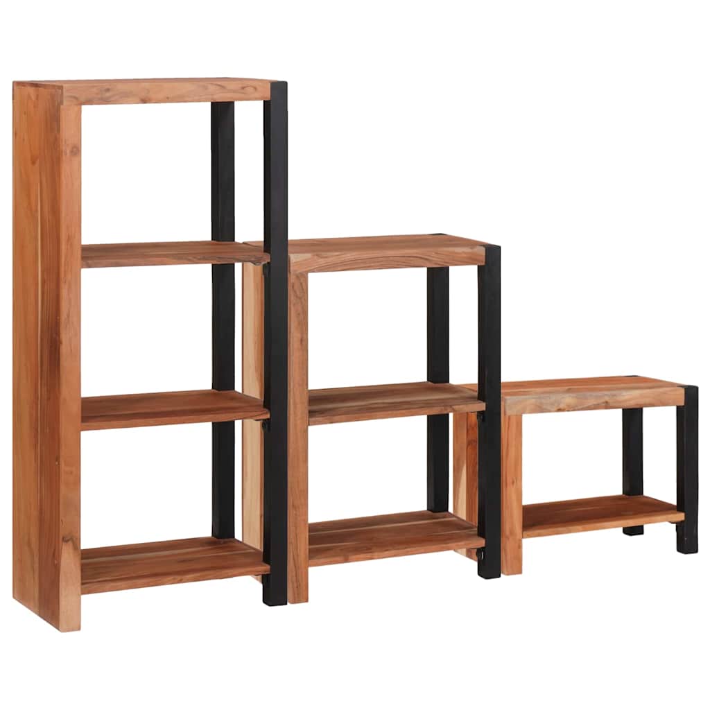 Bogreol 3 pcs Brun 50 x 30 x 110 cm Massivt akacietræ
