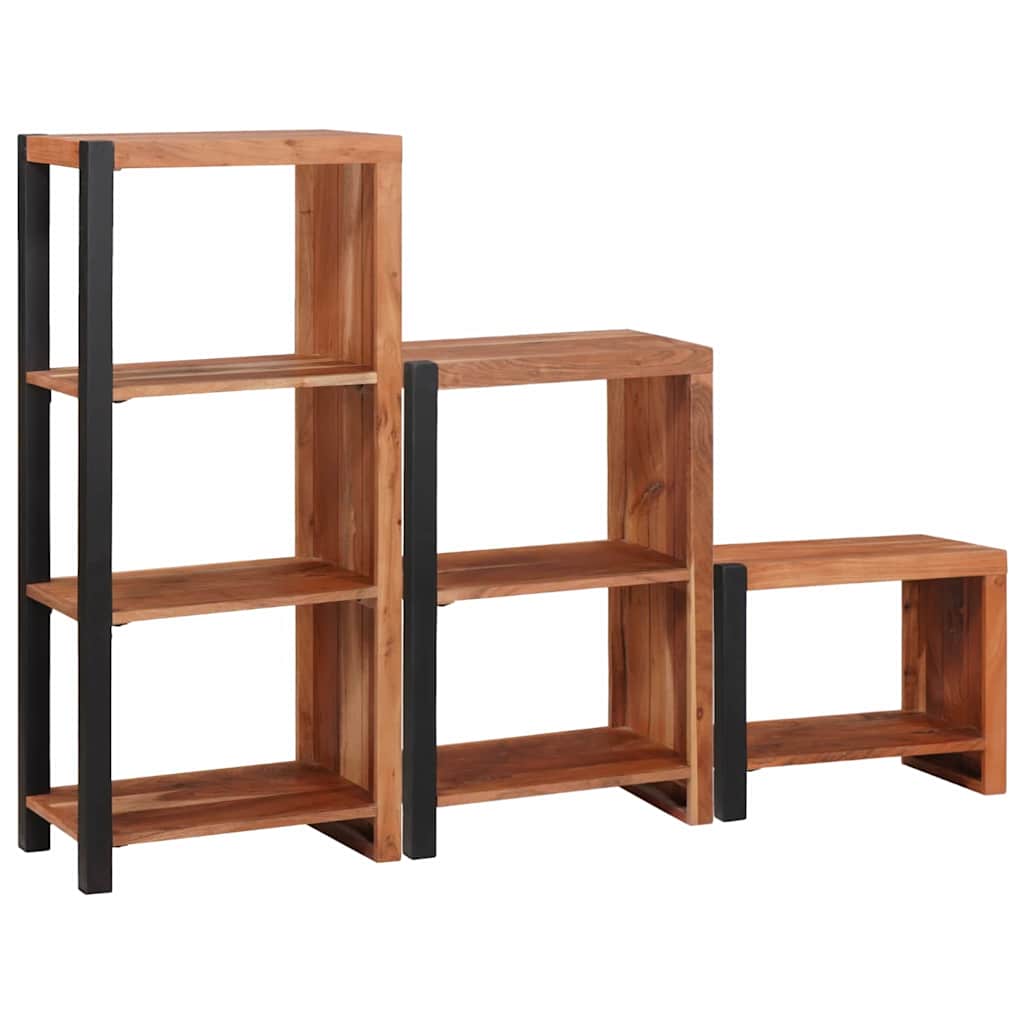 Bogreol 3 pcs Brun 50 x 30 x 110 cm Massivt akacietræ