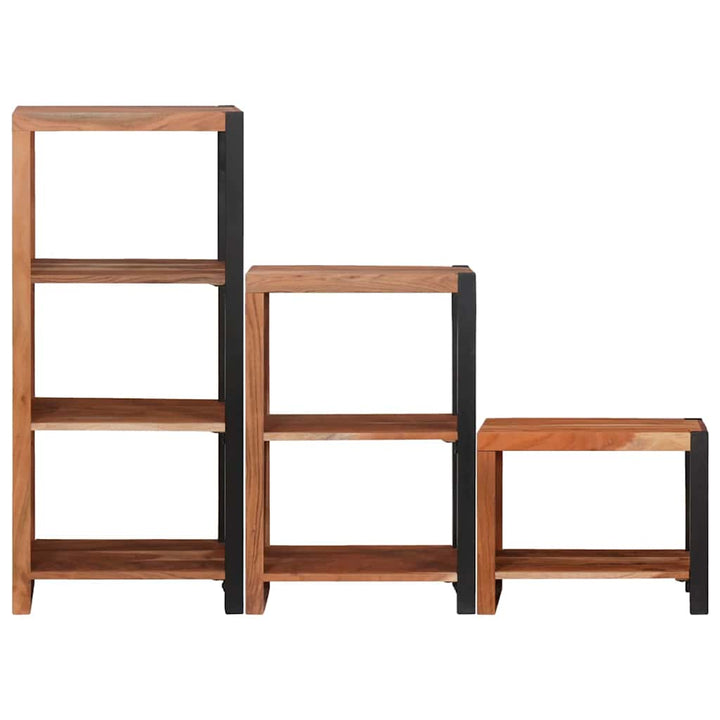 Bogreol 3 pcs Brun 50 x 30 x 110 cm Massivt akacietræ