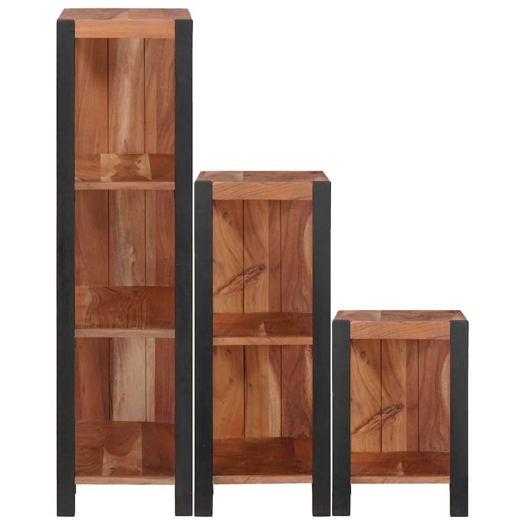 Bogreol 3 pcs Brun 50 x 30 x 110 cm Massivt akacietræ