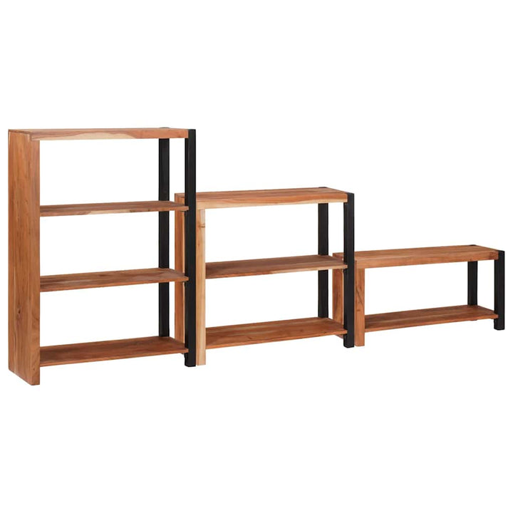 Bogreol 3 pcs Brun 80 x 30 x 110 cm Massivt akacietræ