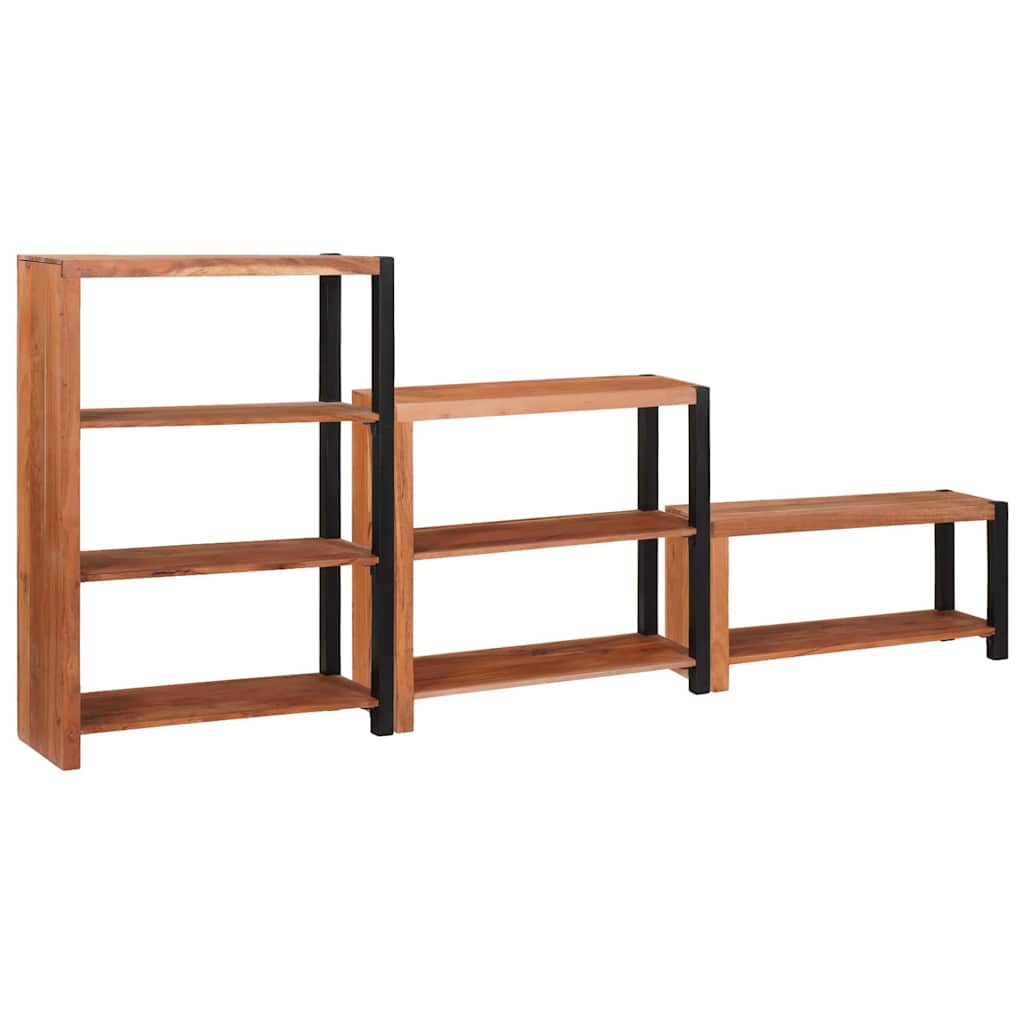 Bogreol 3 pcs Brun 80 x 30 x 110 cm Massivt akacietræ