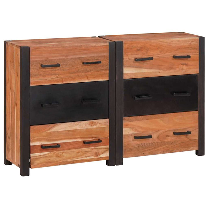 Sideboard 3 pcs Brun 110 x 30 x 75 cm Massivt akacietræ