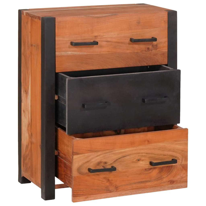 Sideboard 3 pcs Brun 110 x 30 x 75 cm Massivt akacietræ