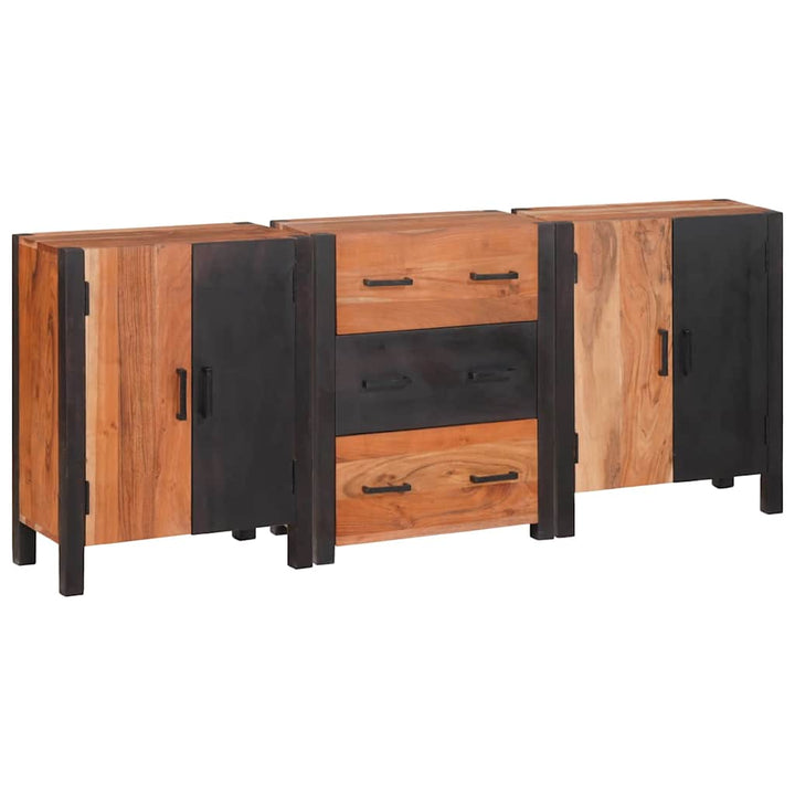 Sideboard 3 pcs Brun 55 x 30 x 75 cm Massivt akacietræ