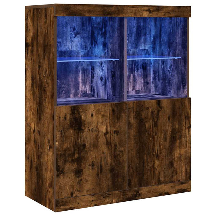 skænk 81x37x100 cm konstrueret træ røget egetræsfarve