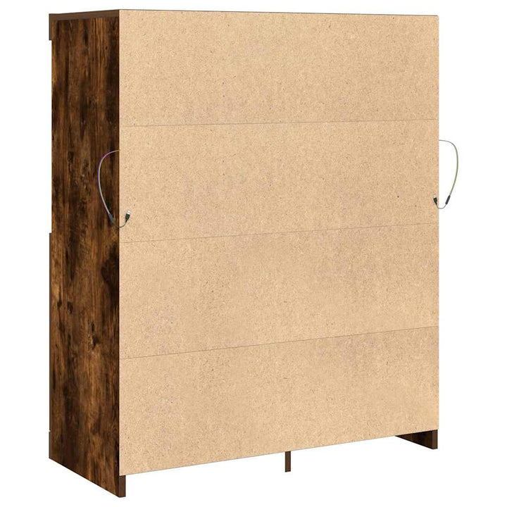 skænk 81x37x100 cm konstrueret træ røget egetræsfarve