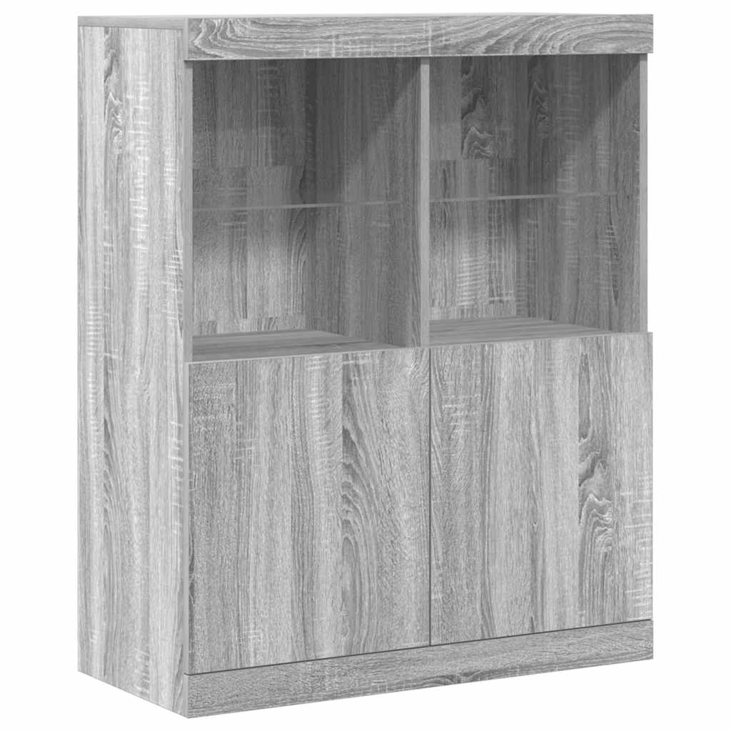 skænk 81x37x100 cm konstrueret træ grå sonoma-eg