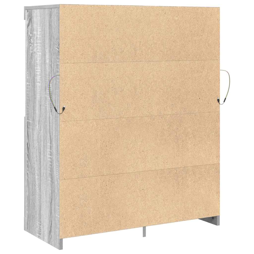 skænk 81x37x100 cm konstrueret træ grå sonoma-eg