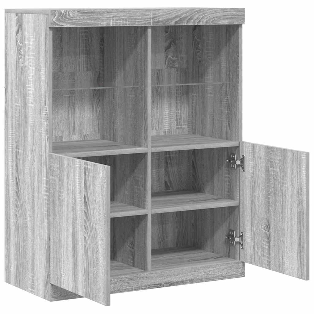 skænk 81x37x100 cm konstrueret træ grå sonoma-eg