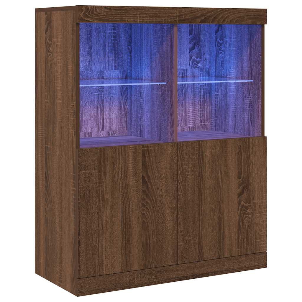 skænk 81x37x100 cm konstrueret træ brun egetræsfarve