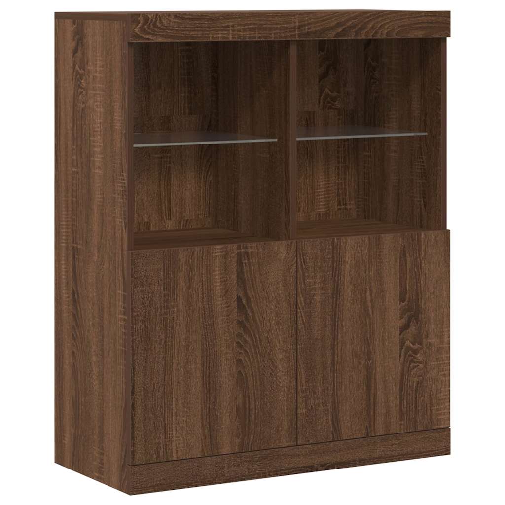 skænk 81x37x100 cm konstrueret træ brun egetræsfarve