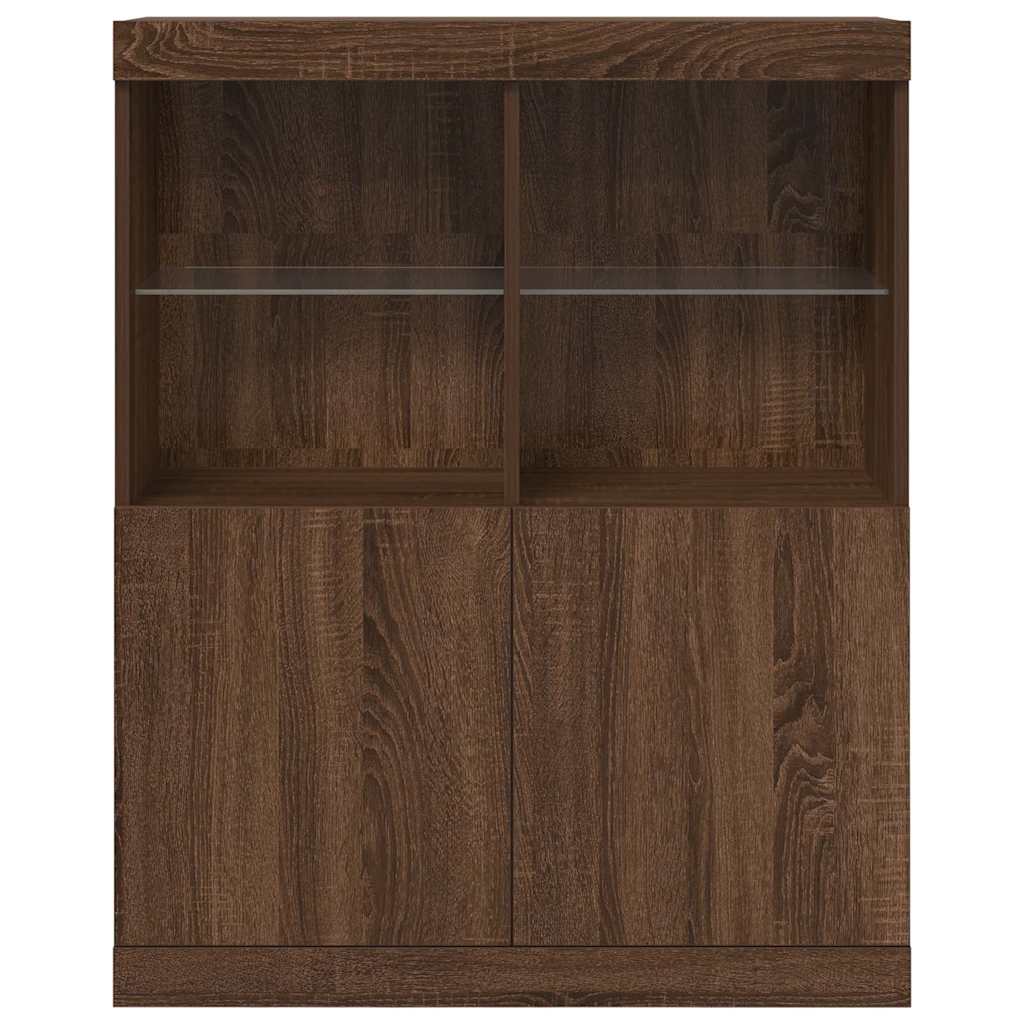 skænk 81x37x100 cm konstrueret træ brun egetræsfarve