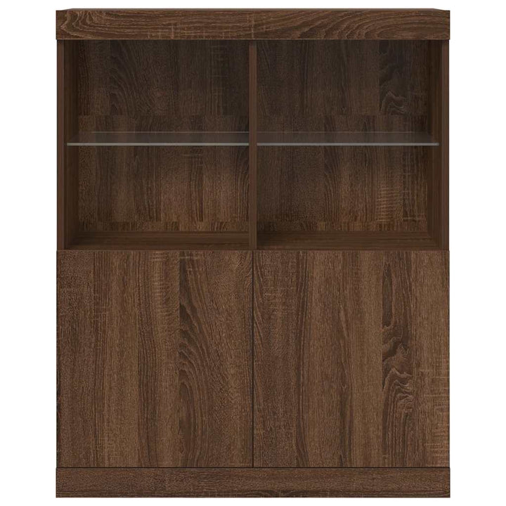 skænk 81x37x100 cm konstrueret træ brun egetræsfarve