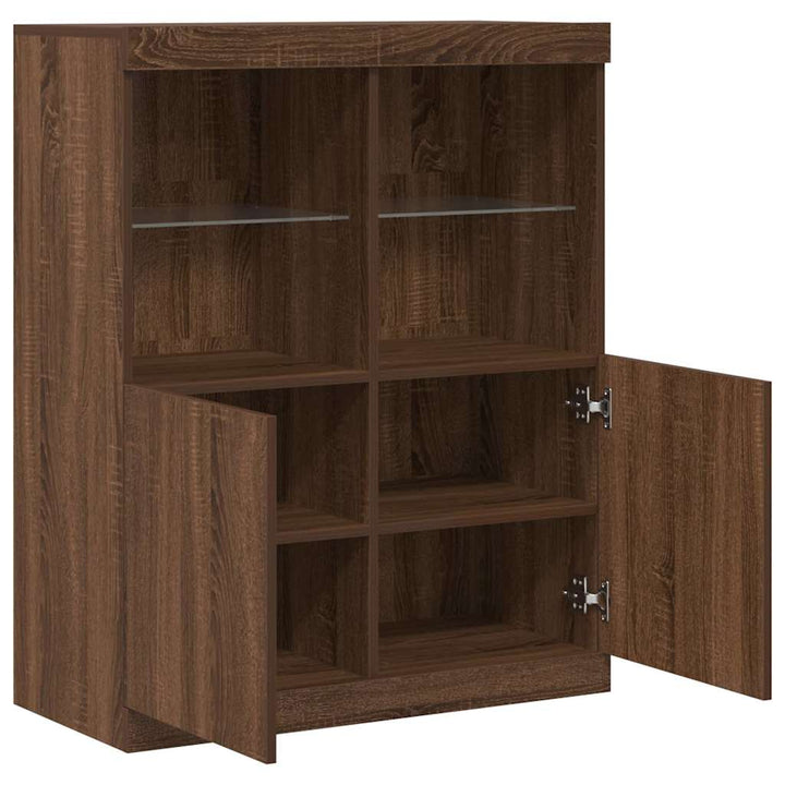skænk 81x37x100 cm konstrueret træ brun egetræsfarve