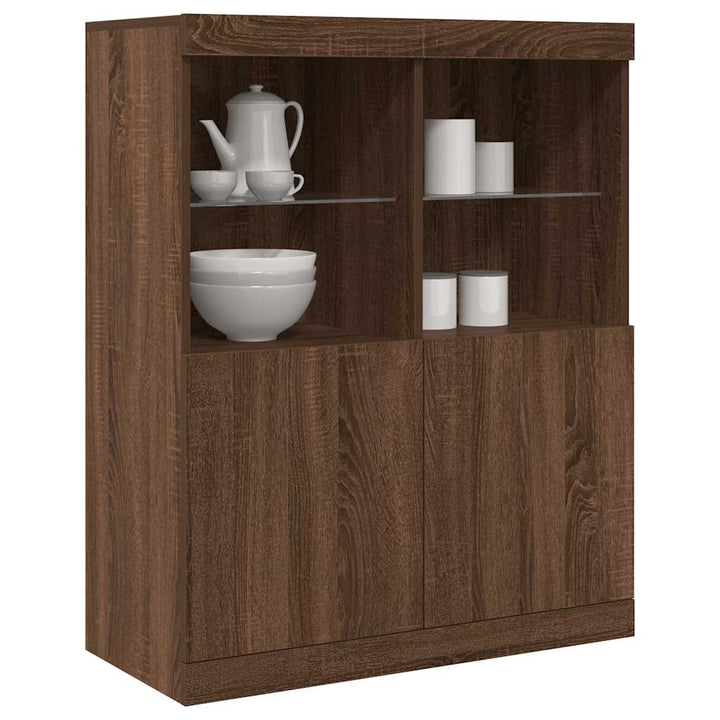 skænk 81x37x100 cm konstrueret træ brun egetræsfarve