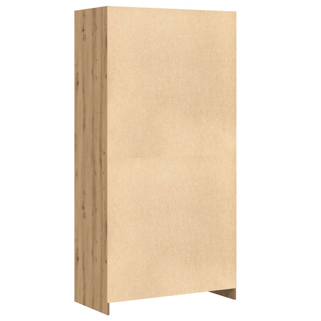klædeskab 100x50x200 cm konstrueret træ egetræslook