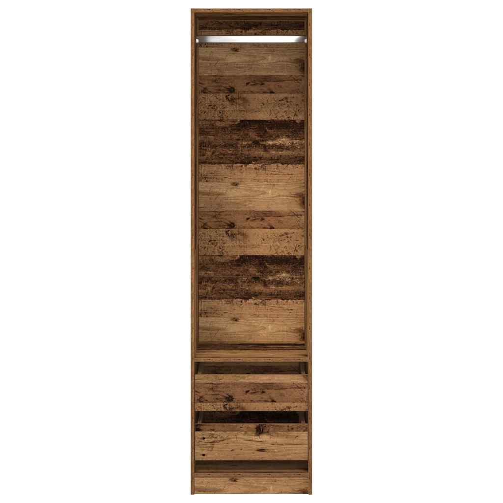 klædeskab 50x50x200 cm konstrueret træ gammelt træ-look
