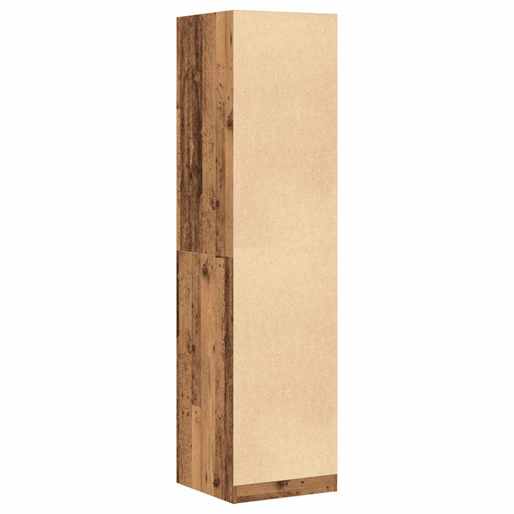 klædeskab 50x50x200 cm konstrueret træ gammelt træ-look