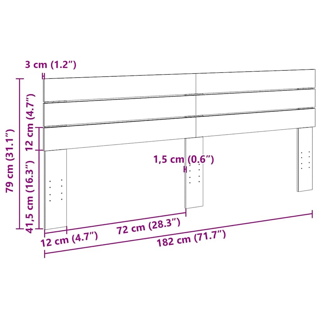 sengegavl 180 cm massivt træ eg