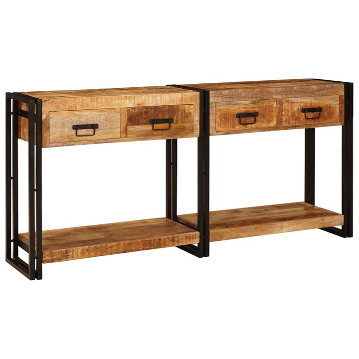 Konsolborde 2 pcs Brun 160 x 33 x 75 cm Solid Mango træ