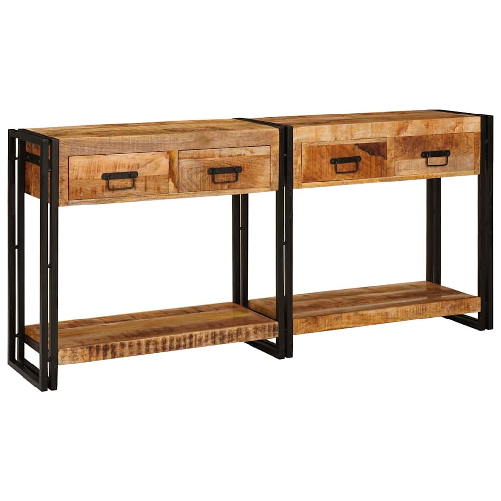 Konsolborde 2 pcs Brun 160 x 33 x 75 cm Solid Mango træ