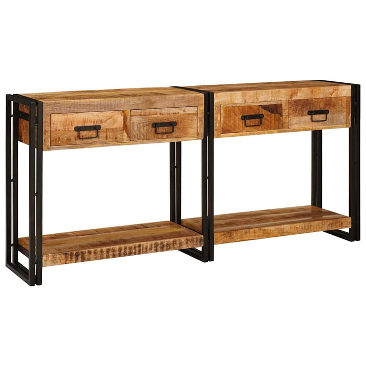 Konsolborde 2 pcs Brun 160 x 33 x 75 cm Solid Mango træ