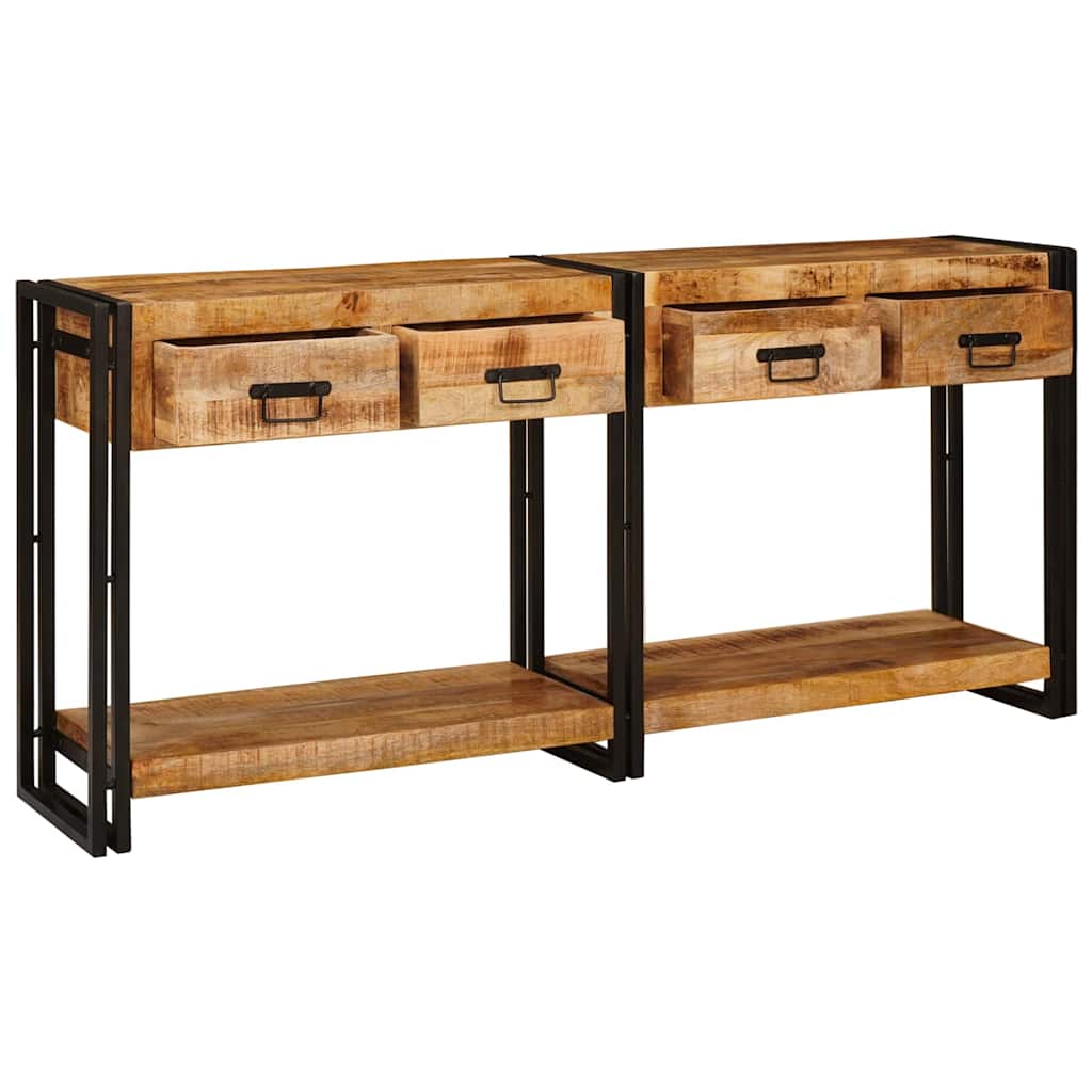 Konsolborde 2 pcs Brun 160 x 33 x 75 cm Solid Mango træ