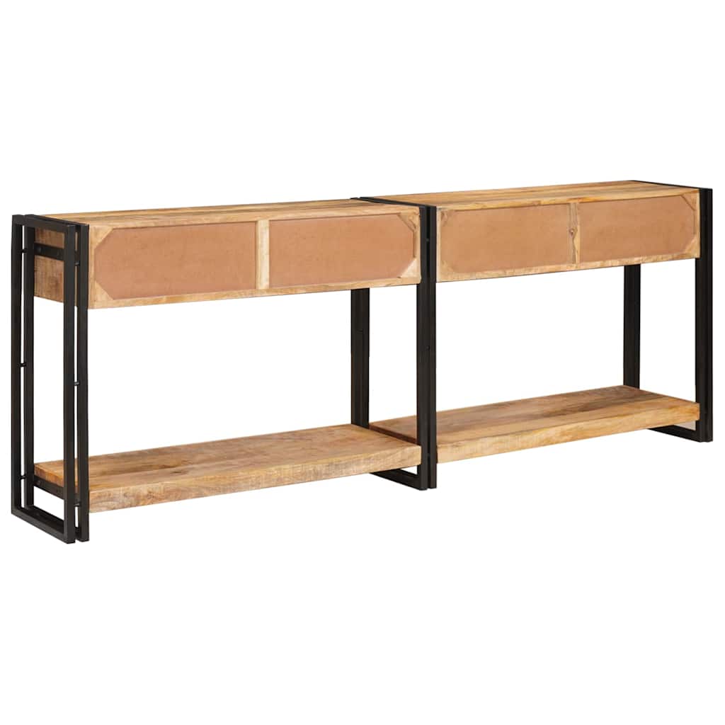 Konsolbord 2 pcs Brun 200 x 33 x 75 cm Massivt ru mangotræ