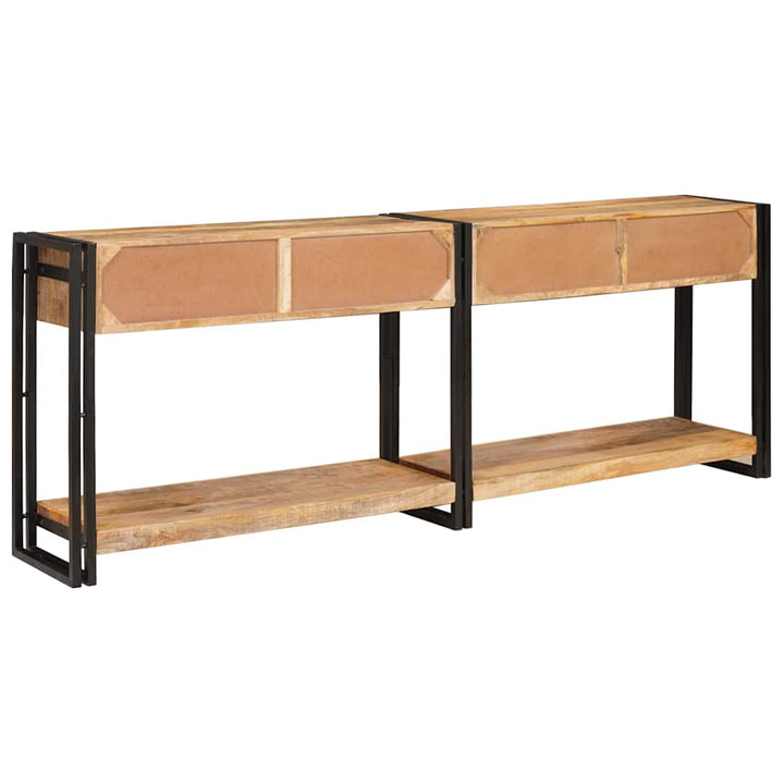 Konsolbord 2 pcs Brun 200 x 33 x 75 cm Massivt ru mangotræ