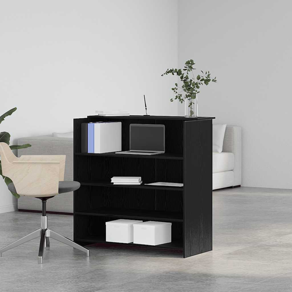 receptionsdisk sort egetræ 100x50x103,5 cm konstrueret træ