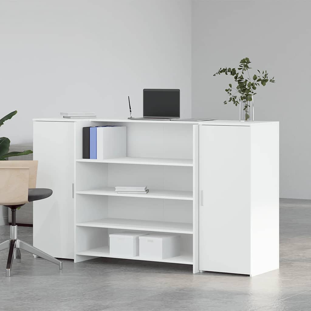 receptionsdisk hvid 180x50x103,5 cm konstrueret træ