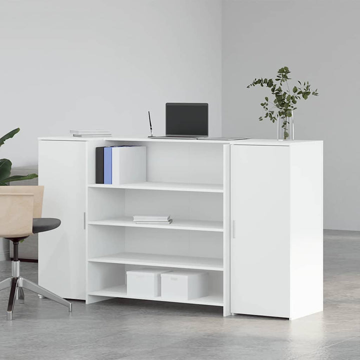 receptionsdisk hvid 180x50x103,5 cm konstrueret træ