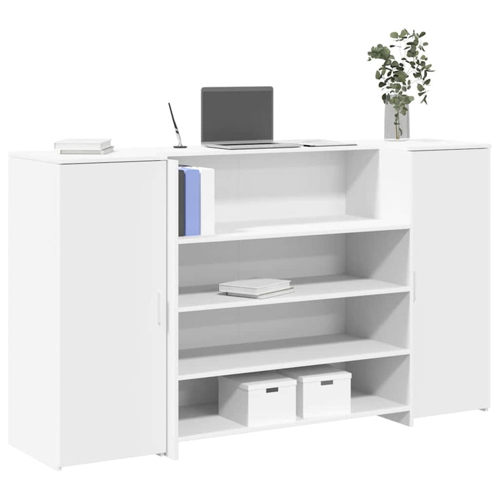 receptionsdisk hvid 180x50x103,5 cm konstrueret træ