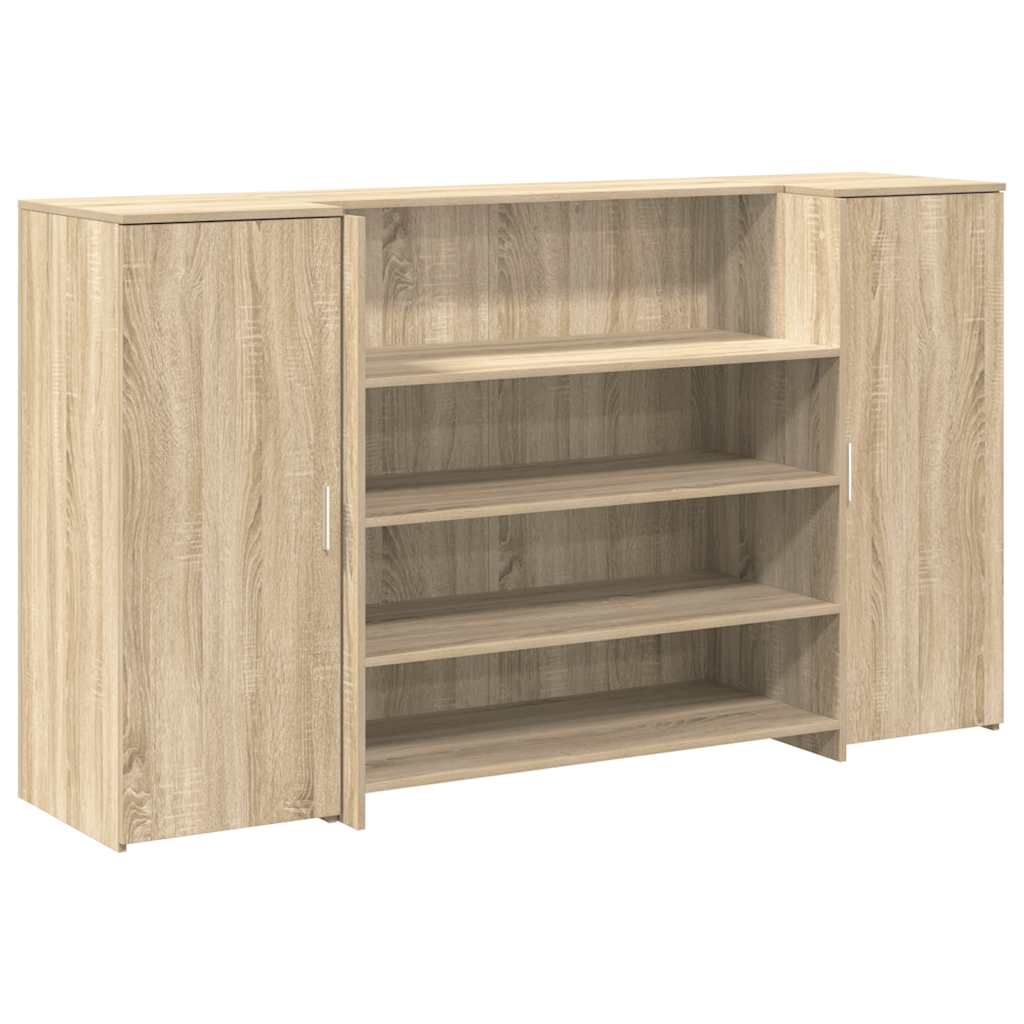 receptionsskranke 180x50x103,5 cm konstrueret træ sonoma-eg