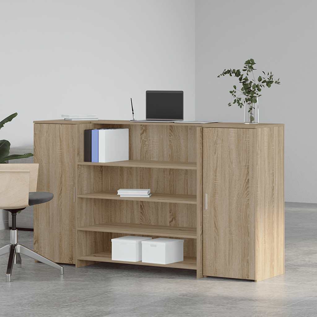 receptionsskranke 180x50x103,5 cm konstrueret træ sonoma-eg