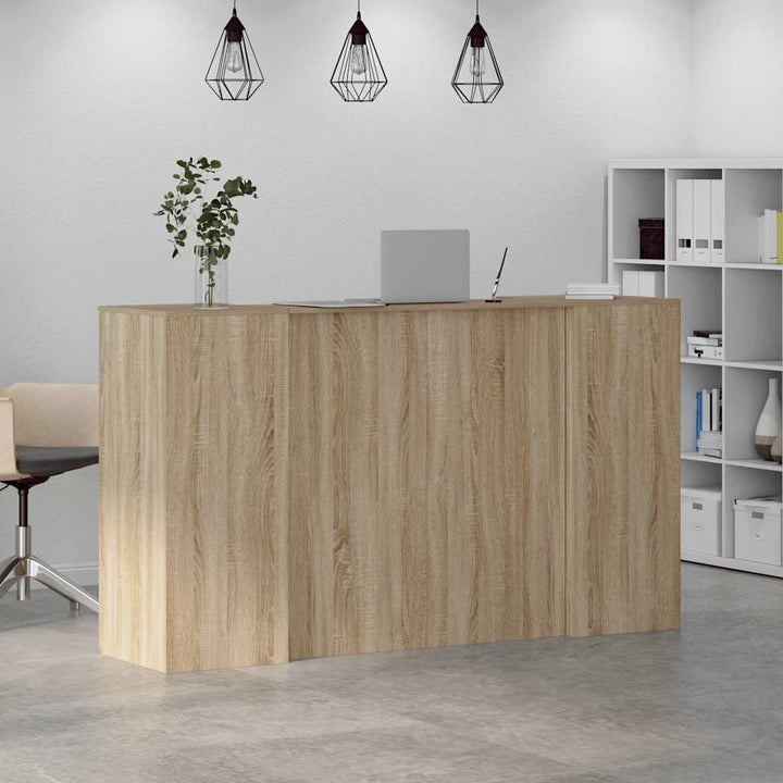receptionsskranke 180x50x103,5 cm konstrueret træ sonoma-eg