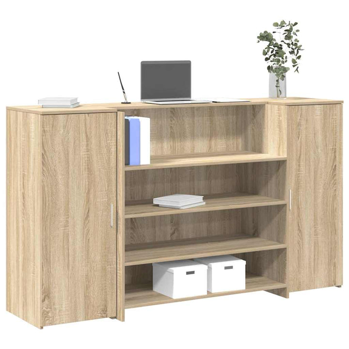 receptionsskranke 180x50x103,5 cm konstrueret træ sonoma-eg
