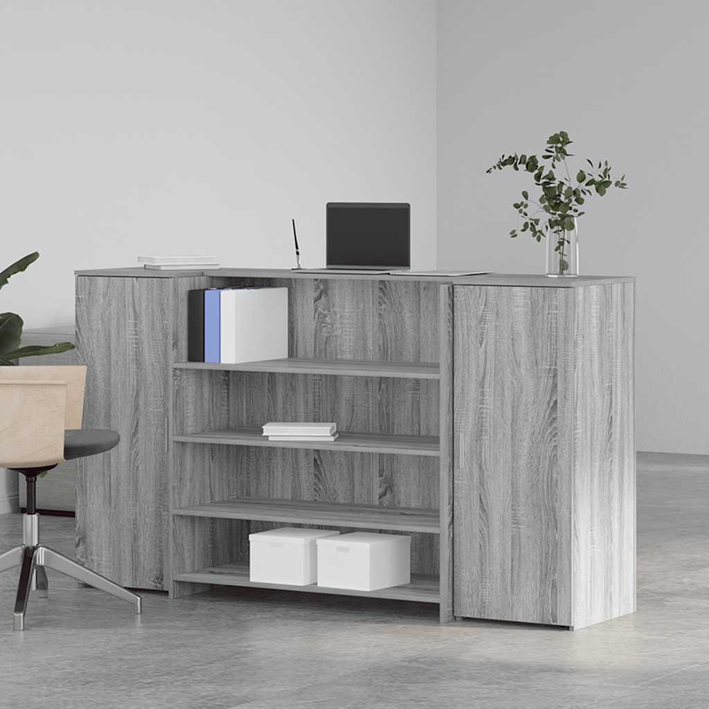 receptionsskranke 180x50x103,5 cm konstrueret træ grå sonoma