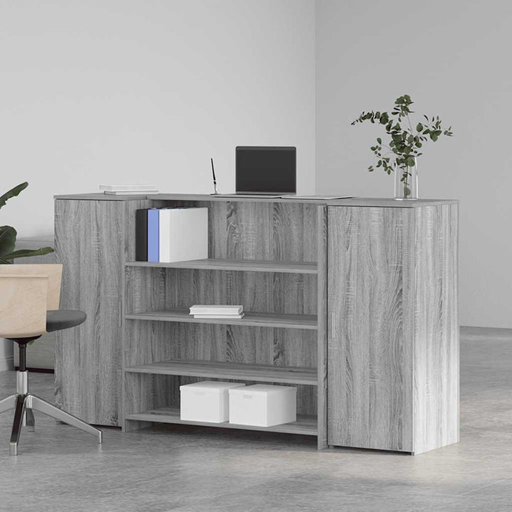 receptionsskranke 180x50x103,5 cm konstrueret træ grå sonoma