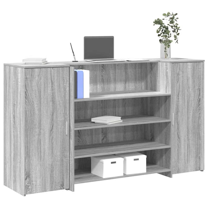 receptionsskranke 180x50x103,5 cm konstrueret træ grå sonoma