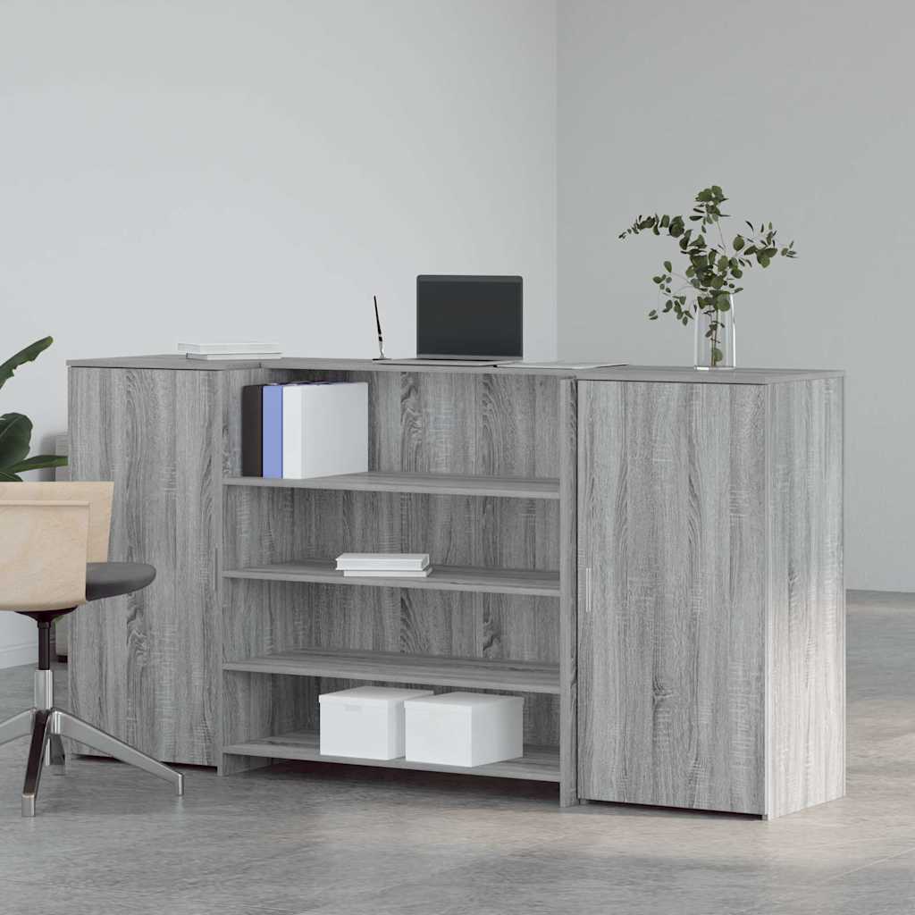 receptionsskranke 200x50x103,5 cm konstrueret træ grå sonoma