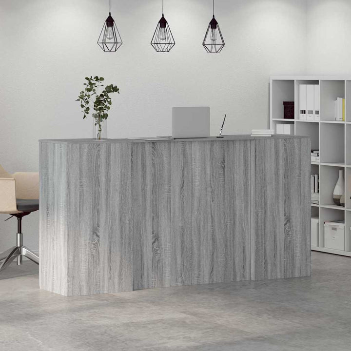 receptionsskranke 200x50x103,5 cm konstrueret træ grå sonoma