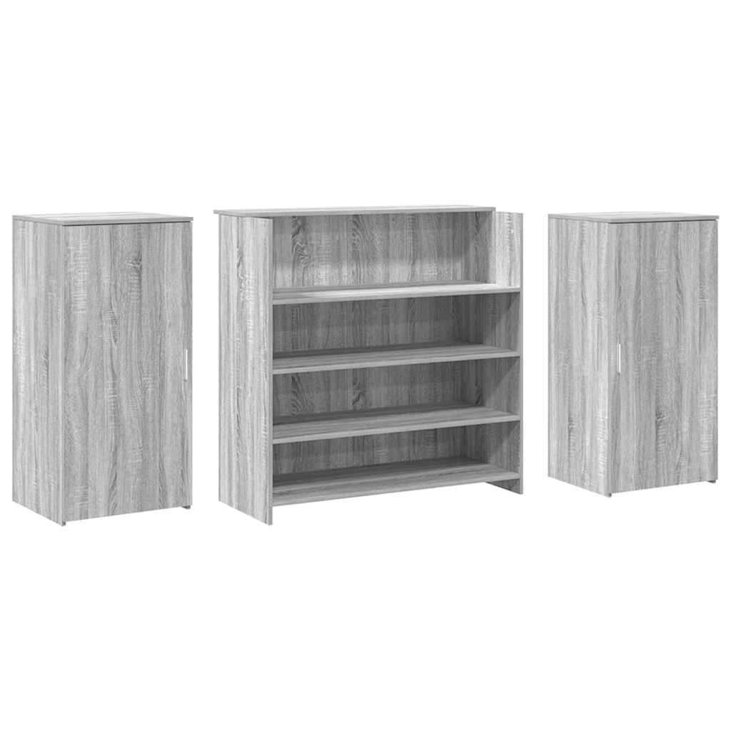 receptionsskranke 200x50x103,5 cm konstrueret træ grå sonoma