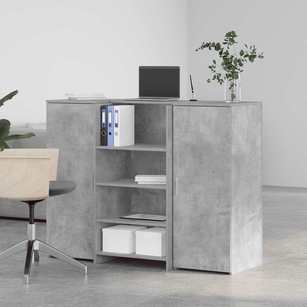 receptionsskranke 135x50x103,5 cm konstrueret træ beton grå