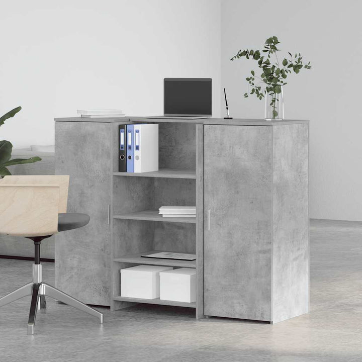 receptionsskranke 135x50x103,5 cm konstrueret træ beton grå
