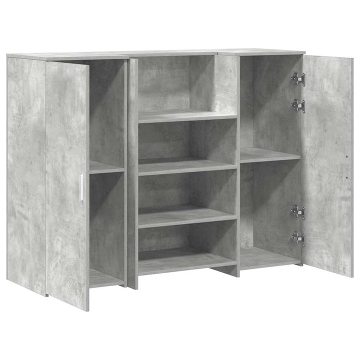 receptionsskranke 135x50x103,5 cm konstrueret træ beton grå