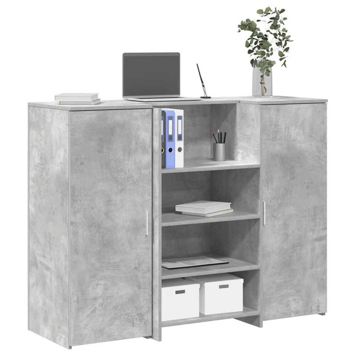receptionsskranke 135x50x103,5 cm konstrueret træ beton grå
