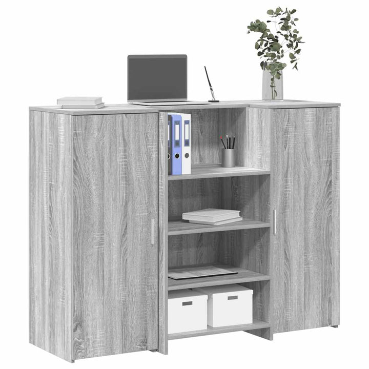 receptionsskranke 135x50x103,5 cm konstrueret træ grå sonoma